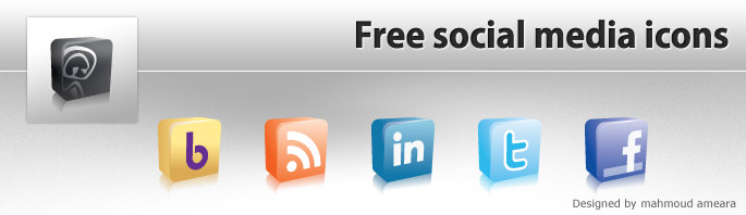 Free Icons 685x198 - Social Media 3D Icon Pack