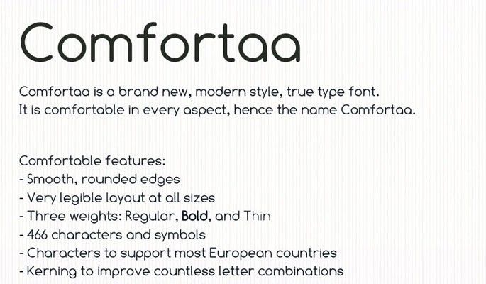 Comfortaa - 18 High quality free fonts for creative designs