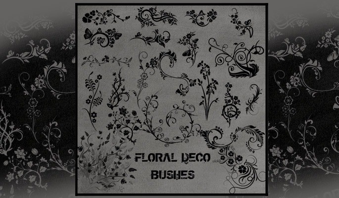 Floral Deco Brushes - Free floral brushes for photoshop