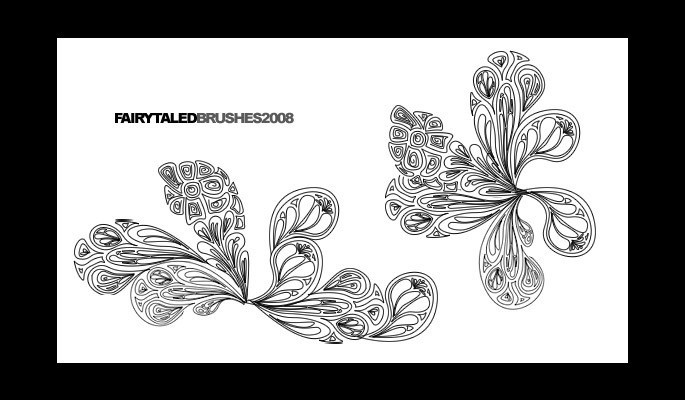 Lineart Brushes 2 - Free floral brushes for photoshop