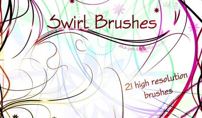 Swirl Brushes Volume 2 - Free floral brushes for photoshop