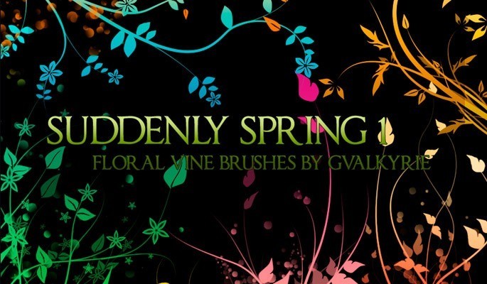 gvl Suddenly Spring brushes - Free floral brushes for photoshop