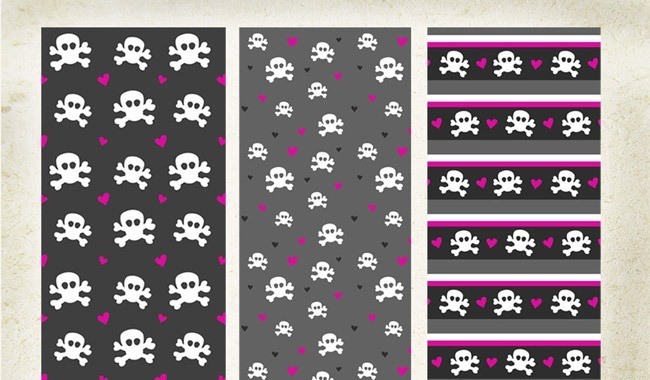 PS Patterns Skulls and Hearts - Collection of free Photoshop patterns