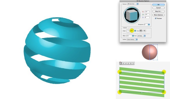 Ribbon Around a Sphere - Another Collection of useful illustrator tutorials