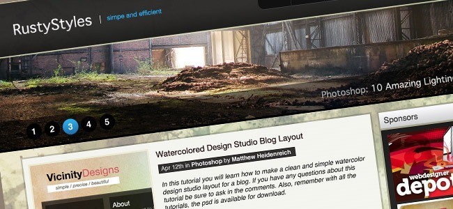 How to Create a Sleek and Textured Web Layout in Photoshop - 21 Photoshop Web Design Layout Tutorials