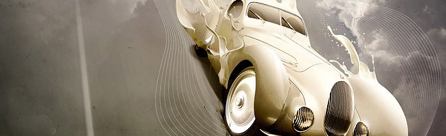 Luxury retro car poster with paint splashing effect 649x198 - 19 Photo Manipulation Tutorials for Photoshop #2