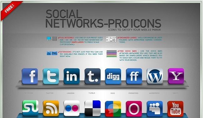 Social icons06 - 25 Set of Amazing Free Social Icons