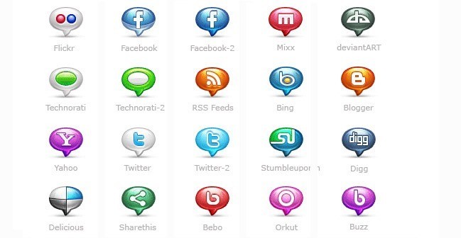 Social icons20 - 25 Set of Amazing Free Social Icons