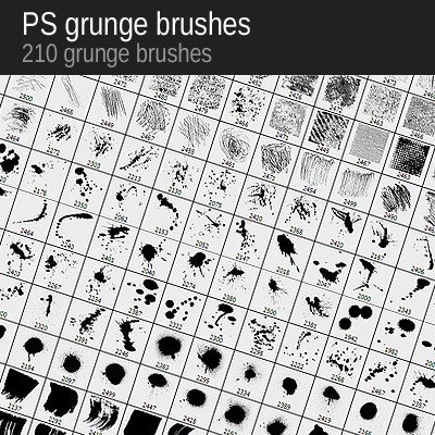 grung brushes - Win 210 Grunge Brushes from VectorPack.net