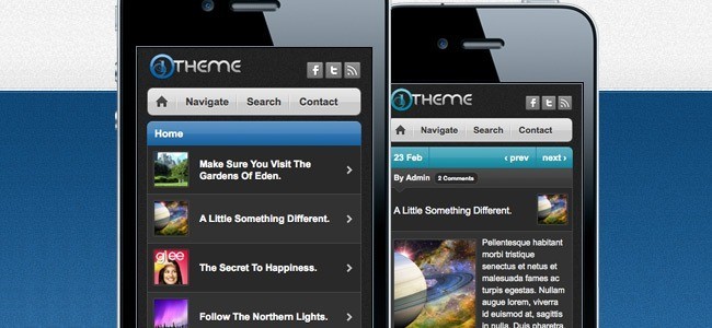 Iphone websites - 25 Professional Mobile WordPress Themes