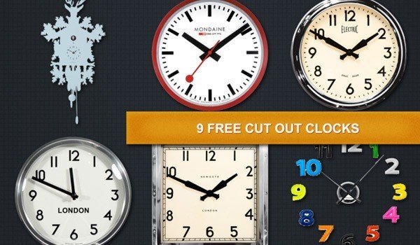 9 Free cut out wall clocks