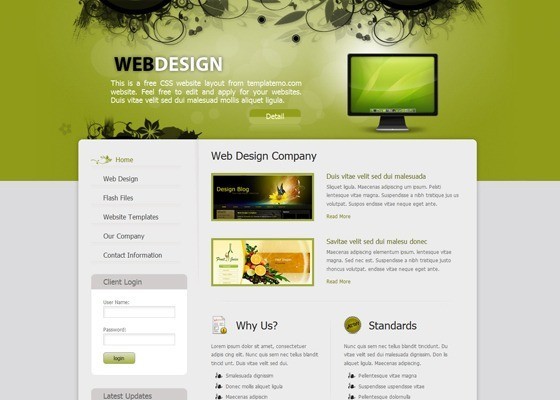 Css Template 11 - 20+ free green CSS templates