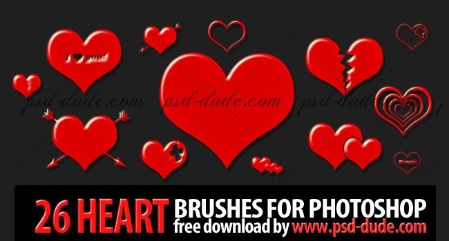 Heart Photoshop Brushes - Free Photoshop Heart Brushes