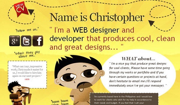 cldesignz - 30+ Effective and Inspiring About Me Pages