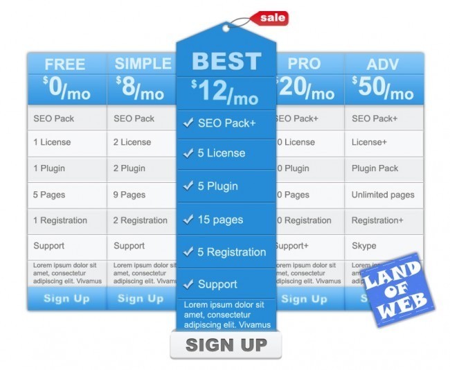 preview e1330949844599 - Freebie: Pricing Table PSD Template