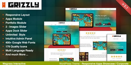 grizzly responsive wordpress theme - 65 Stylish and Lightweight Responsive WordPress Themes