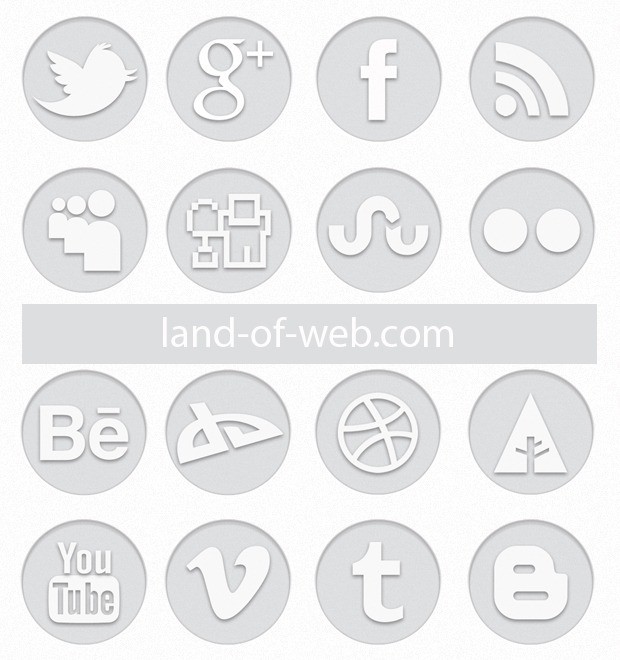 preview1 - Freebie: Light Grey Social Icon Pack