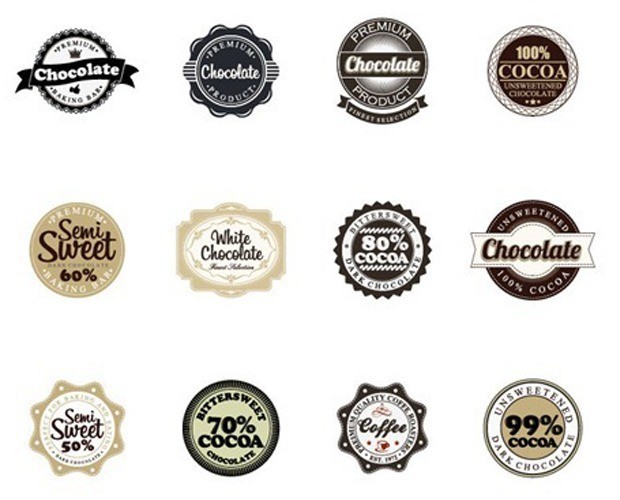 chocolate large vectorgab - Chocolate Vector Badges