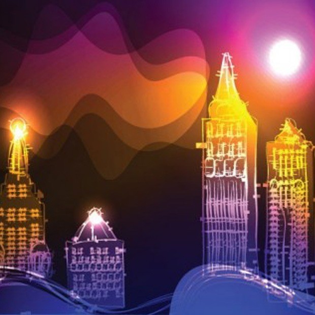 cityneoni large vectorgab - Brilliant City Neon Background Vector