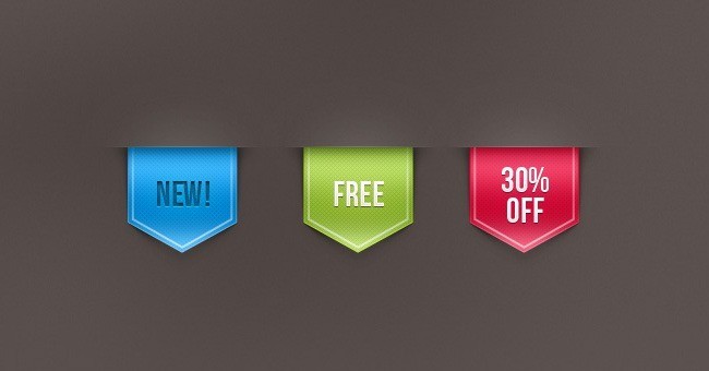 001 web ribbon sale label vol 1 - Free PSD Web Elements