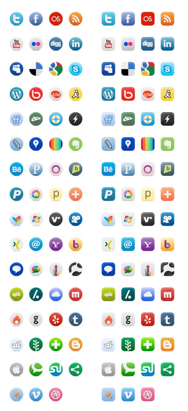 niceweb large vectorgab - 2 Different Style of Social Media Free Buddy Icons