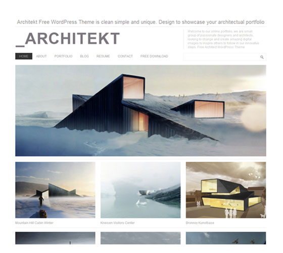 Architekt - 20+ Cool and Free WordPress Themes