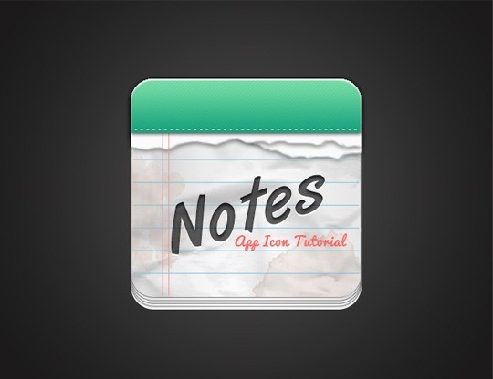 Final Result - How To Create A Notes App Icon In Photoshop