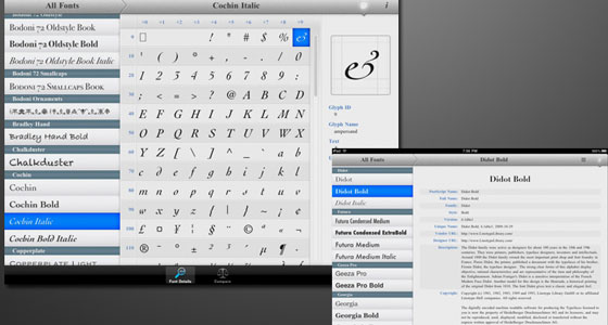 Typefaces - 20+ iPad Apps for Designers