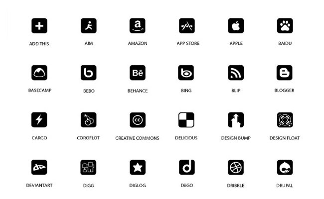 black icons - Plastique Icons: Over 100 Free Web Icons vector
