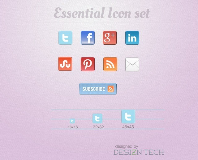 essential iconset preview - Free Download: Essential Social Media Icon Set