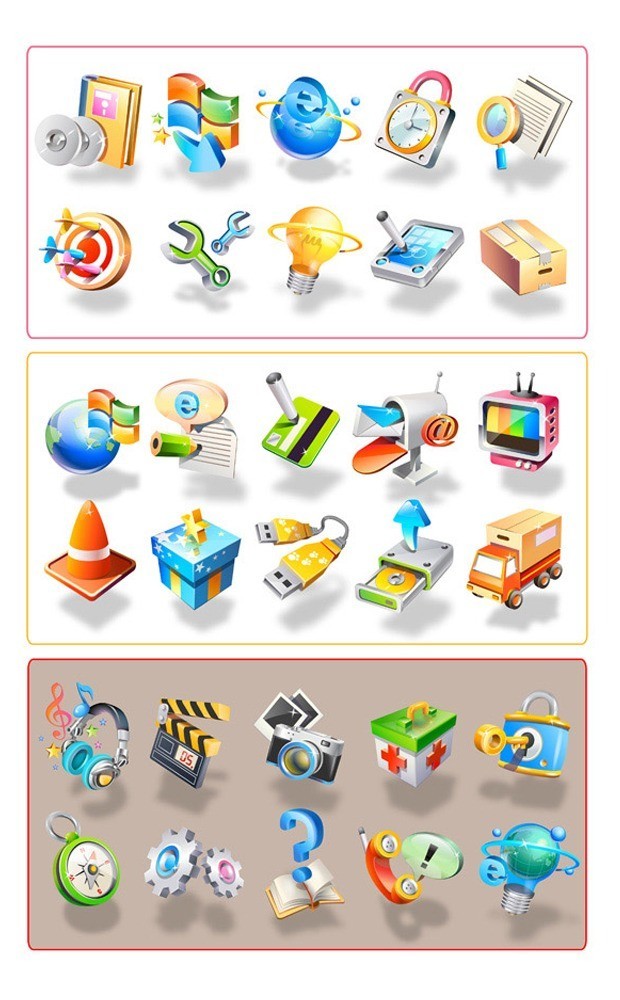 3d icon large vectorgab - 30 Icons Set Vector Graphic