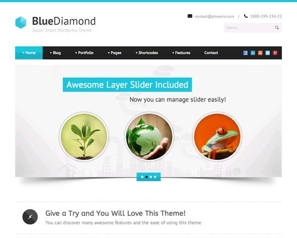 best wordpress theme bluediamond - Best WordPress Themes | Clean Responsive Designs