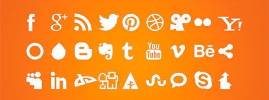 preview orange icons 530x198 - FREE White Social Icons PSD