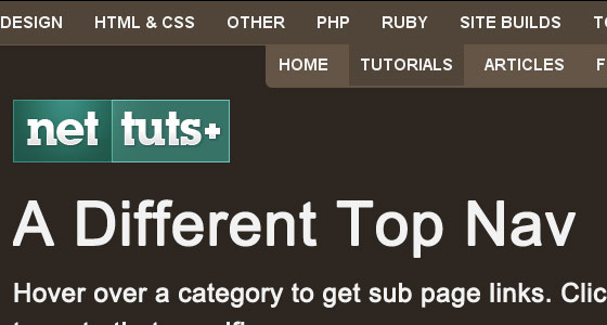 A Different Top Navigation - jQuery Drop Down Menus Tutorials