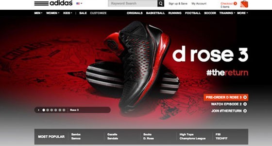 Adidas - 25 Best and Nicely Designed Sports Websites