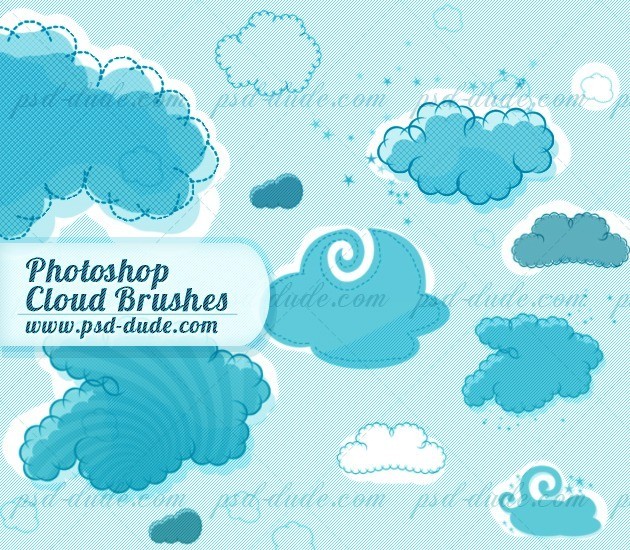 cartoon cloud brushes by psddude d4lx0da - 30+ Free Photoshop Cloud Brushes