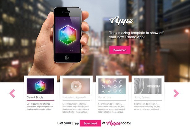 01 appz theme overview - Show off Your Latest iPhone Apps with Free Appz WordPress Theme