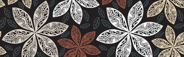 brownpattern l 630x198 - Brown flower patterns vector