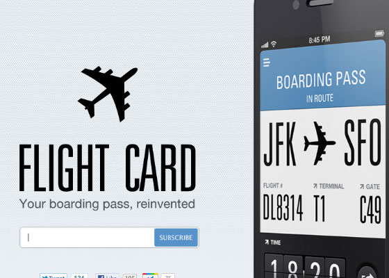 Flight Card - 35+ Inspiring iPhone App Websites