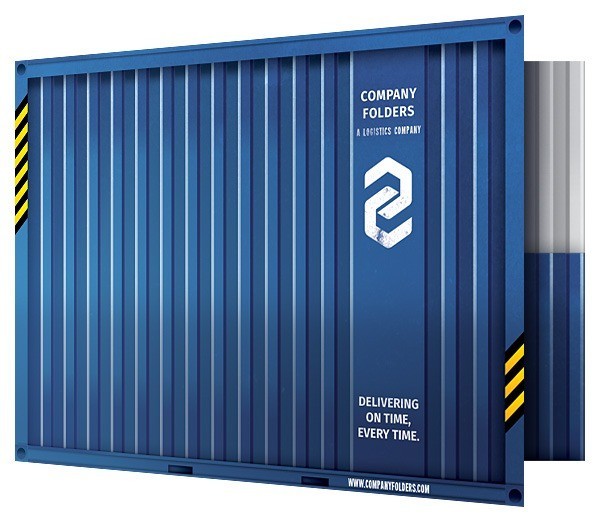 shipping container presentation folder template front open - Top 21 presentation folder templates