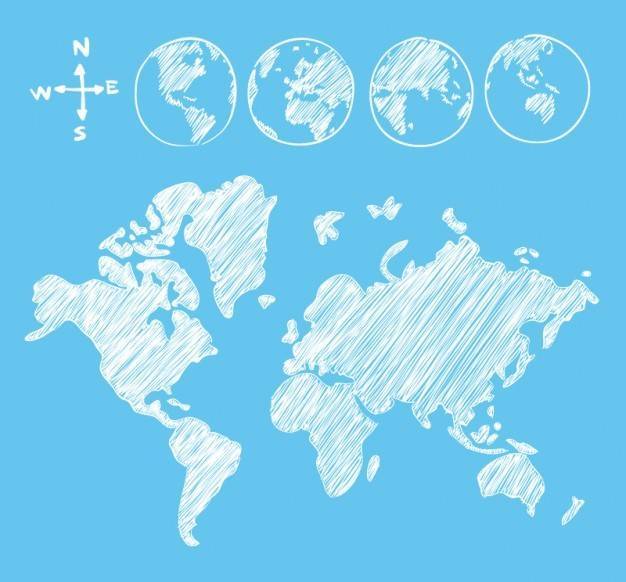 Sketch goobe and map - World Map Vector Free Collection - 25 Vector Designs