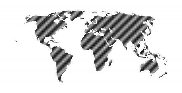 World Map 45° Lines Vector World Map 45° Lines Vector