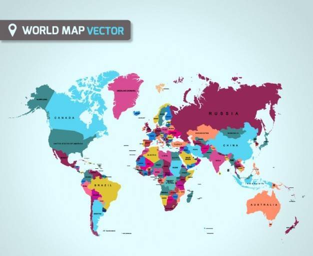 World map vector 1 - World Map Vector Free Collection - 25 Vector Designs