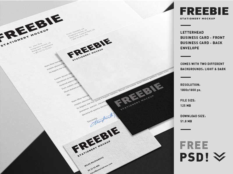 Free Stationery Mockup - 60+ Branding, Identity & Stationery Free PSD Mockups
