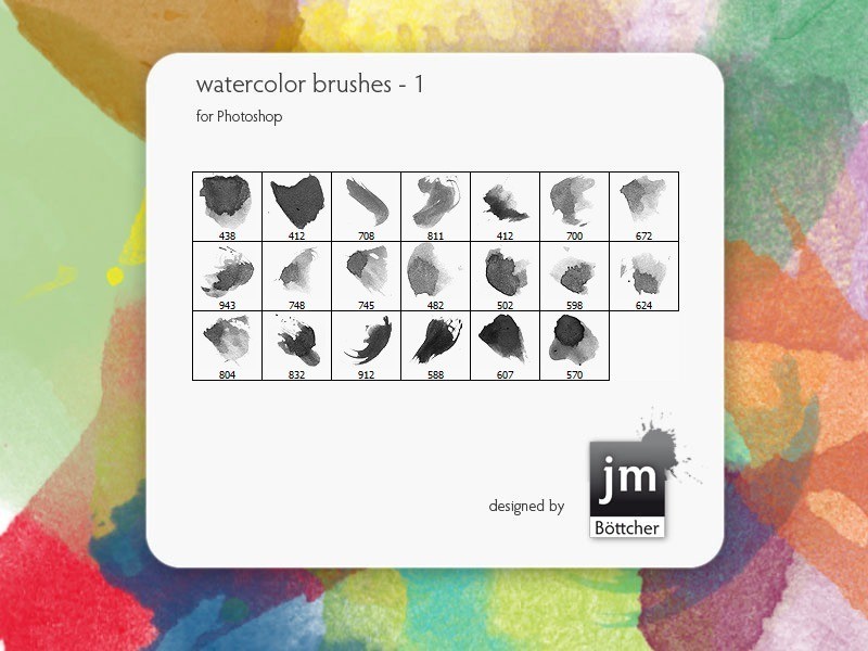 Watercolor Brushes 1 - Free Ink and Watercolor Brushes for Photoshop