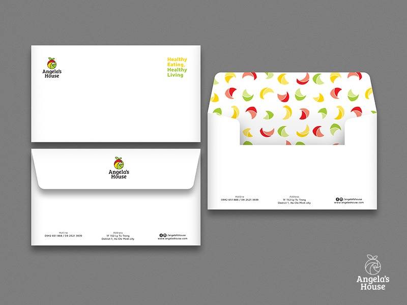 angelas house envelope with pattern brand 2 - 32 Beautiful Envelope Design Examples for Inspiration