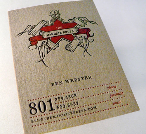 ben webster - Best Business Card Designs For Inspiration