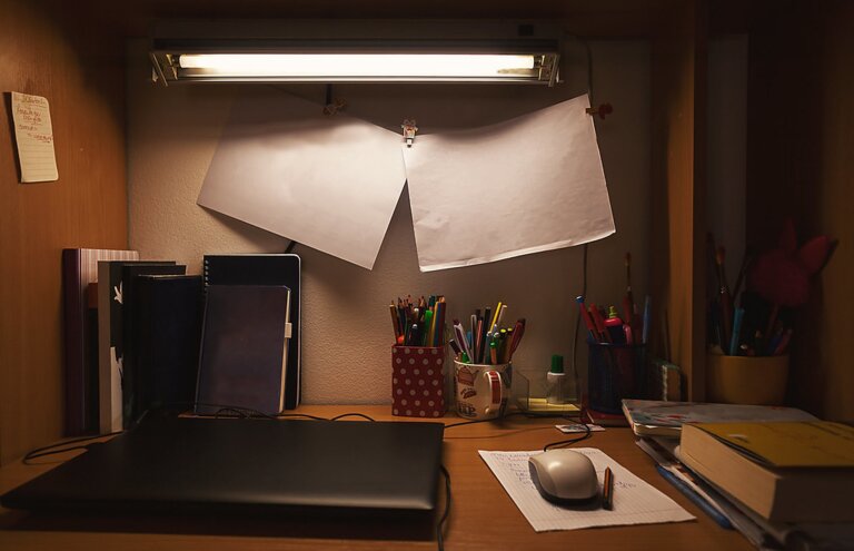 Developer desk at night - AI coding workflow 2026