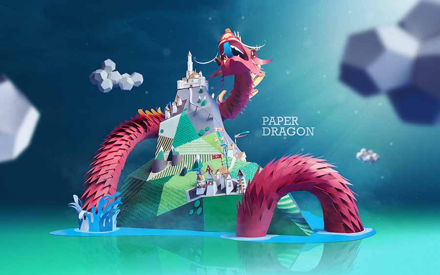 wallpaper dragon1 - Paper craft as a creative expression for designers