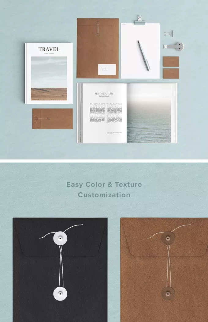 Powderblue Stationery Mockup - 60+ Branding, Identity & Stationery Free PSD Mockups